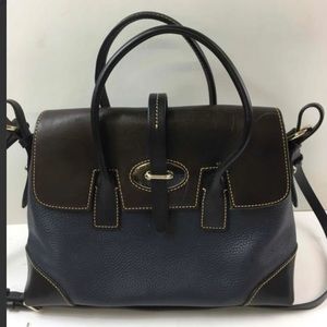 Dooney & Bourke Blue Leather Satchel Handbag